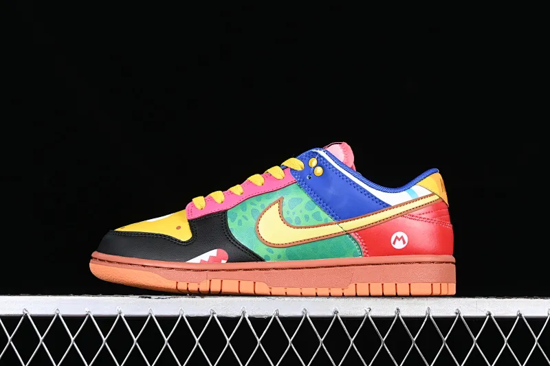 All categories Nk SB Dunk series Nk SB Dunk Low low-top sneakers Nk Dunk Low Mario customized rainbow color SB low-top sports and leisure sneakers DH0952-100